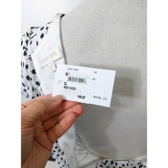RONNY KOBO Women's Astrid Black White Polka Dot Dress Size Medium - Picture 6 of 7